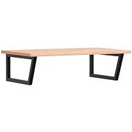Shumee Wall-mounted washbasin plate black steel and solid beech wood, 3302519 - Bathroom Sink Countertop
