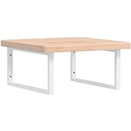 Shumee Wall-mounted washbasin plate white steel and solid oak, 3302468 - Bathroom Sink Countertop
