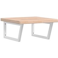Shumee Wall-mounted washbasin plate white steel and solid oak, 3302470 - Bathroom Sink Countertop
