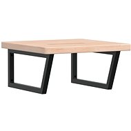Shumee Wall-mounted washbasin plate black steel and solid oak, 3302471 - Bathroom Sink Countertop