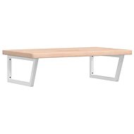 Shumee Wall-mounted washbasin plate white steel and solid oak, 3302474 - Bathroom Sink Countertop