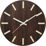 Shumee Wall Clock 30 cm, luminous scale and pointers, brown - Wall Clock