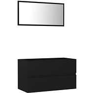 Shumee 2dílná koupelnová sestava - černá kompozitní dřevo 804882 - Bathroom Set