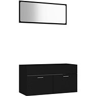 Shumee 2dílná koupelnová sestava - černá kompozitní dřevo 804801 - Bathroom Set