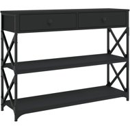 Shumee Console table 100 × 28 × 75 cm, composite wood, black - Console Table