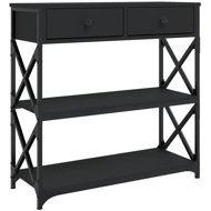 Shumee Console table 75 × 28 × 75 cm, composite wood, black - Console Table