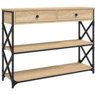 Shumee Console table 100 × 28 × 75 cm, composite wood, sonoma oak - Console Table