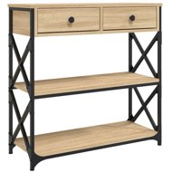 Shumee Console table 75 × 28 × 75 cm, composite wood, sonoma oak - Console Table