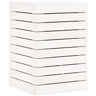 Shumee Laundry basket, 44 × 44 × 66 cm, solid pine wood, white - Laundry Basket