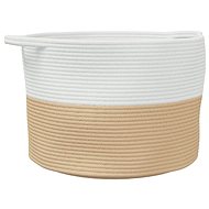 Shumee Laundry basket, O 55 × 36 cm, cotton, beige and white - Laundry Basket