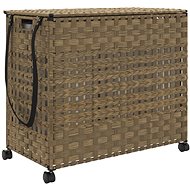 Shumee Laundry basket with wheels, 66 × 35 × 60 cm, rattan - Laundry Basket