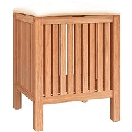 Shumee Bathroom stool, 40,5 × 40 × 52 cm, solid walnut - Laundry Basket