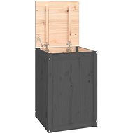 Shumee Laundry Box, 44 × 44 × 66 cm, solid pine wood, grey - Laundry Basket