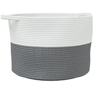 Shumee Laundry basket, O 55 × 36 cm, cotton, grey and white, 358469 - Laundry Basket