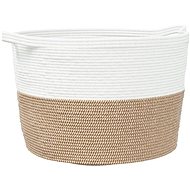Shumee Laundry basket, O 60 × 36 cm, cotton, brown and white - Laundry Basket