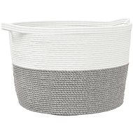 Shumee Laundry basket, O 60 × 36 cm, cotton, grey and white - Laundry Basket