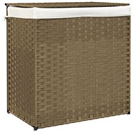Shumee Laundry basket with 2 sections, 53 × 35 × 57 cm, polyrattan - Laundry Basket