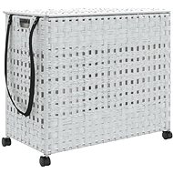 Shumee Laundry basket with wheels, 66 × 35 × 60 cm, rattan, white - Laundry Basket