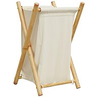 Shumee Laundry basket, 41,5 × 36 × 63,5 cm, bamboo, cream white - Laundry Basket