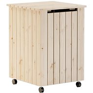 Shumee Laundry basket on wheels RANA, 45 × 45 × 64 cm, solid pine, 4002333 - Laundry Basket