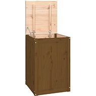 Shumee Laundry Box, 44 × 44 × 66 cm, solid pine wood, honey brown - Laundry Basket