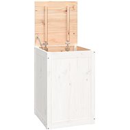 Shumee Laundry Box, 44 × 44 × 66 cm, solid pine wood, white - Laundry Basket