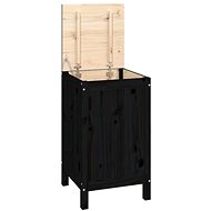 Shumee Laundry chest, 44 × 44 × 76 cm, solid pine wood, black - Laundry Basket