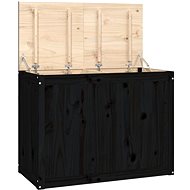 Shumee Laundry chest, 88,5 × 44 × 66 cm, solid pine wood, black - Laundry Basket