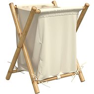 Shumee Laundry basket, 45 × 55 × 63,5 cm, bamboo, cream white - Laundry Basket