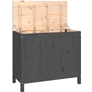 Shumee Laundry chest, 88,5 × 44 × 76 cm, solid pine wood, grey - Laundry Basket