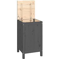 Shumee Laundry Box, 44 × 44 × 76 cm, solid pine wood, grey - Laundry Basket