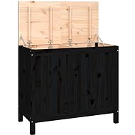 Shumee Laundry chest, 88,5 × 44 × 76 cm, solid pine wood, black - Laundry Basket