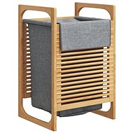 Shumee Laundry basket with grey bag, 32 × 30 × 36,5 cm, bamboo - Laundry Basket