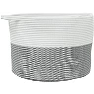 Shumee Laundry basket, O 55 × 36 cm, cotton, grey and white - Laundry Basket
