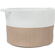 Shumee Laundry basket, O 55 × 36 cm, cotton, brown and white - Laundry Basket