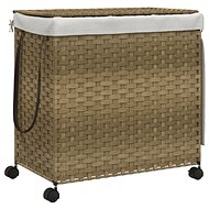 Shumee Laundry basket with wheels, 60 × 35 × 60,5 cm, rattan - Laundry Basket