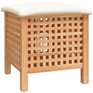 Shumee Bathroom stool, 48 × 47,5 × 52 cm, solid walnut wood - Laundry Basket