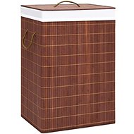 Shumee Bamboo laundry basket with 2 compartments, 72 l, brown - Laundry Basket