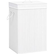 Shumee Bamboo laundry basket with 2 compartments, 72 l, white - Laundry Basket