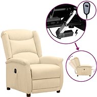 Elektrické polohovací křeslo krémové textil, 3098515 - Křeslo