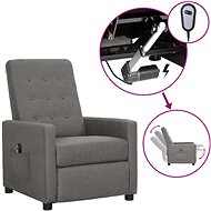 SHUMEE relaxační křeslo, samet, světle šedé, 341001 - Křeslo