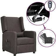 SHUMEE relaxační křeslo, samet, světle šedé, 341229 - Křeslo