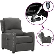 SHUMEE relaxační křeslo, samet, světle šedé, 341407 - Křeslo