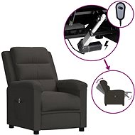 SHUMEE relaxační křeslo, samet, tmavě šedé, 328074 - Křeslo