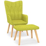 Relaxační křeslo se stoličkou zelené textil, 327539 - Křeslo