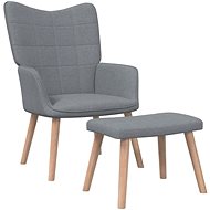 SHUMEE relaxační křeslo, textil, světle šedé, 341159 - Křeslo