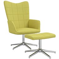 Relaxační křeslo se stoličkou zelené textil, 328001 - Křeslo