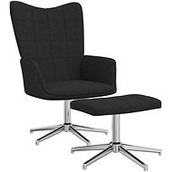 Relaxačné kreslo so stoličkou čierne textil, 328002 - Kreslo