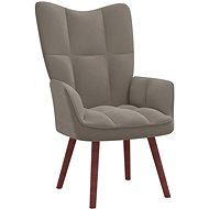 Relaxační křeslo světle šedé samet, 328051 - Křeslo