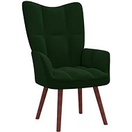 SHUMEE Relaxační křeslo tmavě zelené samet , 328053 - Křeslo